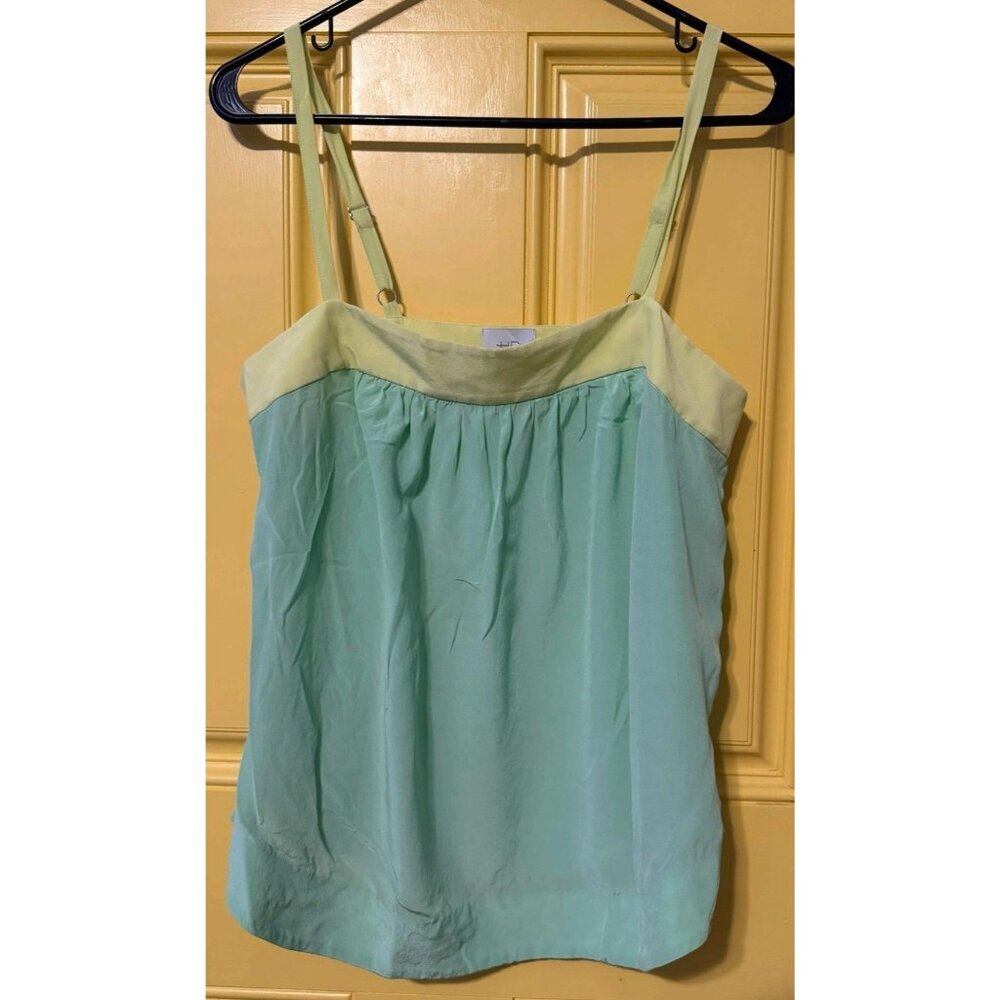 HD In Paris Silk Cami Blouse Sleeveless Top Size 8 Green‎ Tones Career Summer